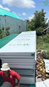 Dự án mái ấm của Bộ Công An tại Cà Mau sử dụng 100% panel và tôn pu 